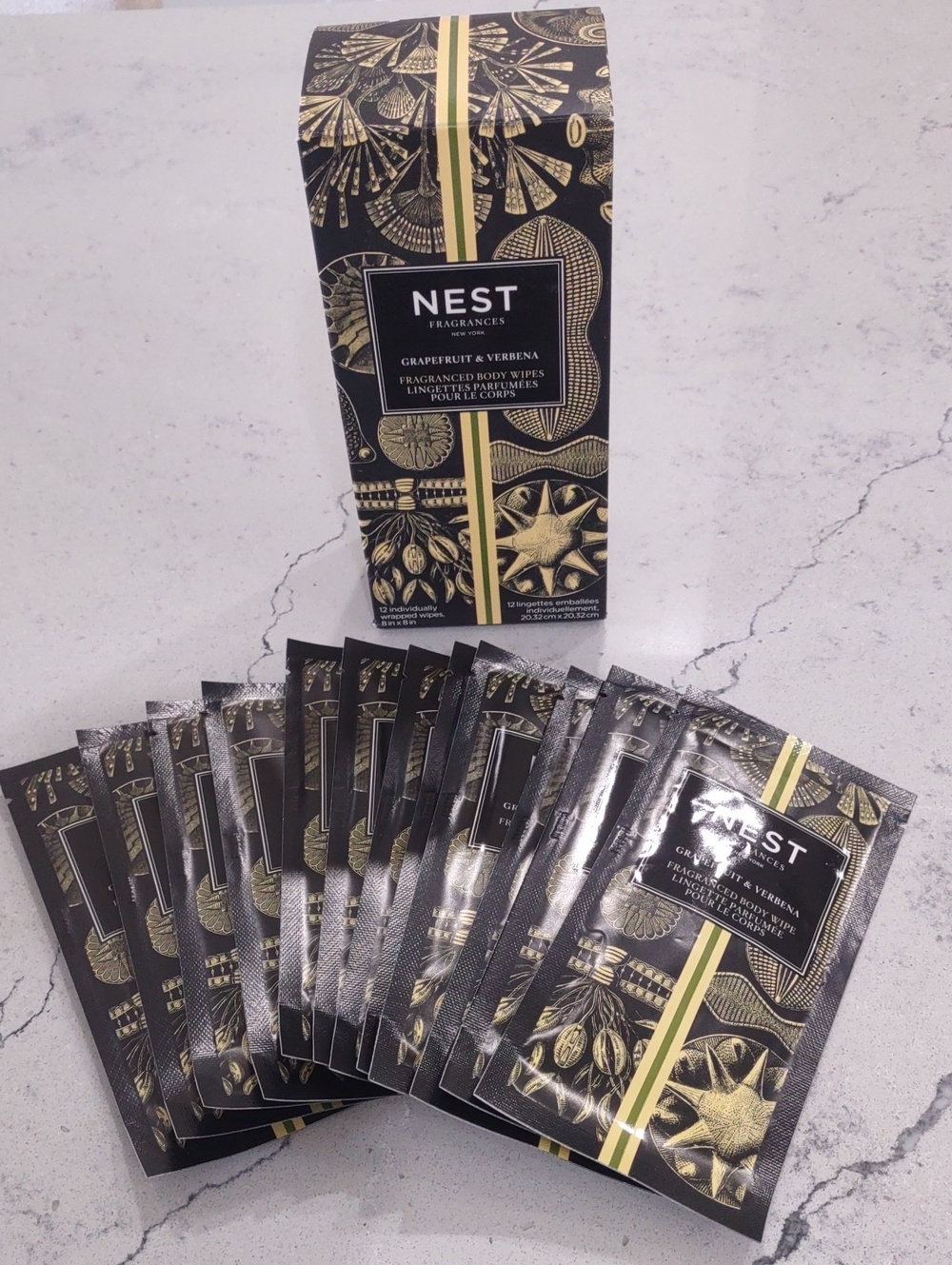 NEST Fragrances Grapefruit & Verbena Body Wipes - 12 Individually Sealed Packets